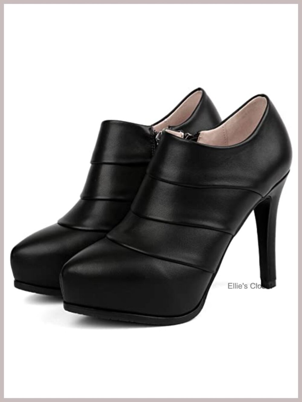 Platform Stiletto High Heel Ankle Booties Thin Heels Pumps Side Zip